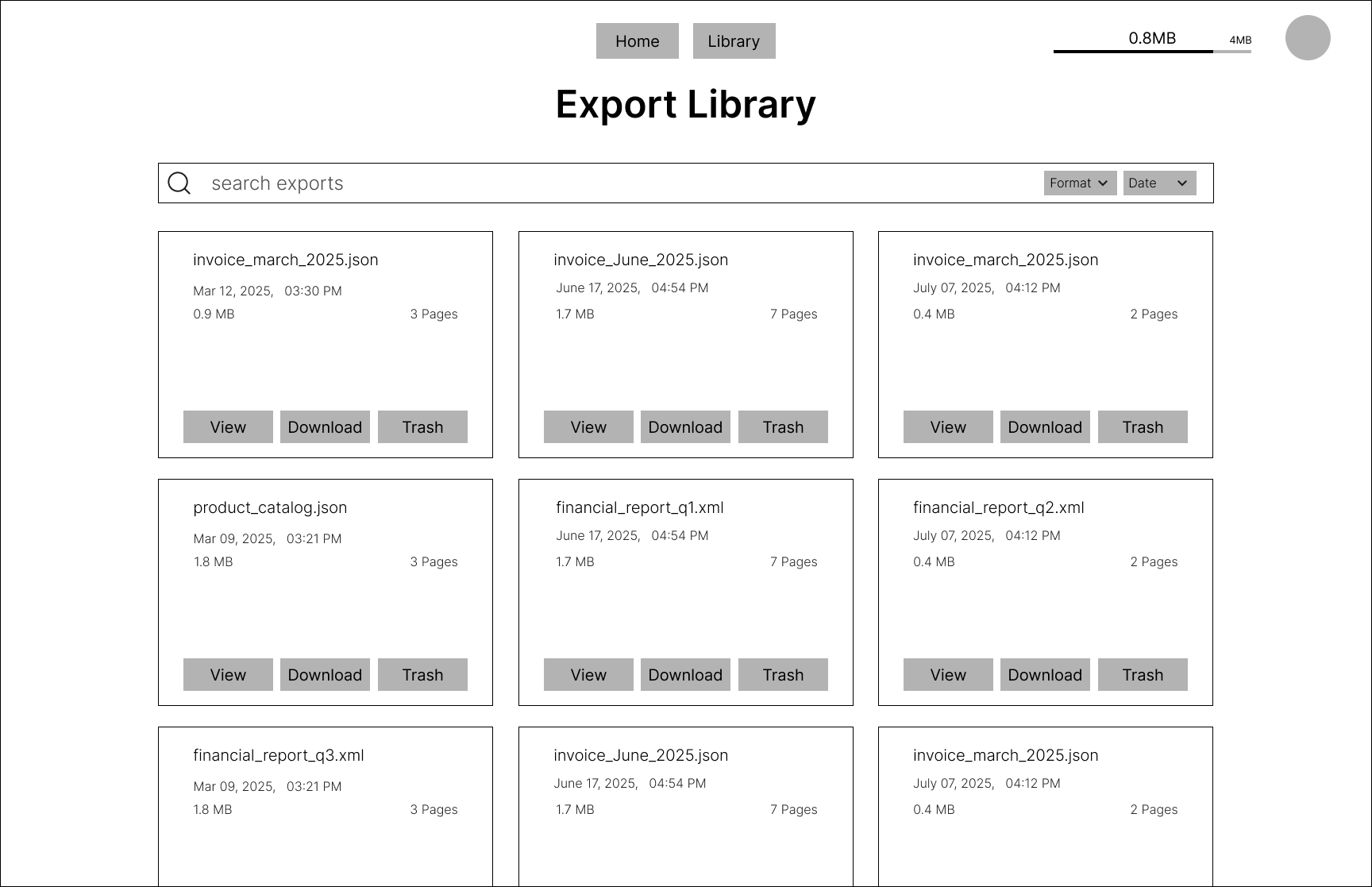 PDF Penguin Low-Fi Prototype 3 - Library View