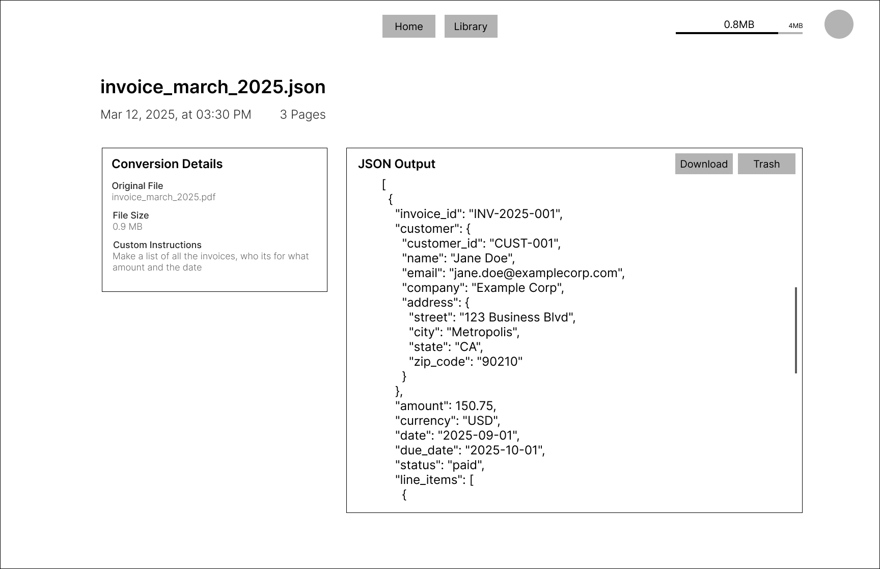PDF Penguin Low-Fi Prototype 4 - Library Document View