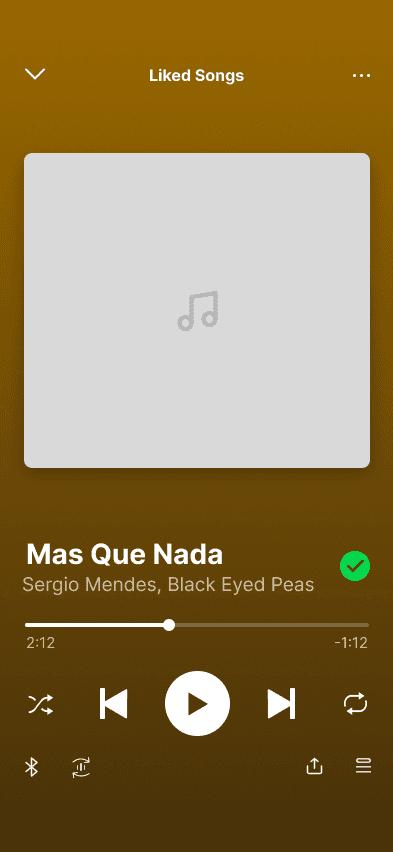 Now Playing Screen - Default Spotify Interface