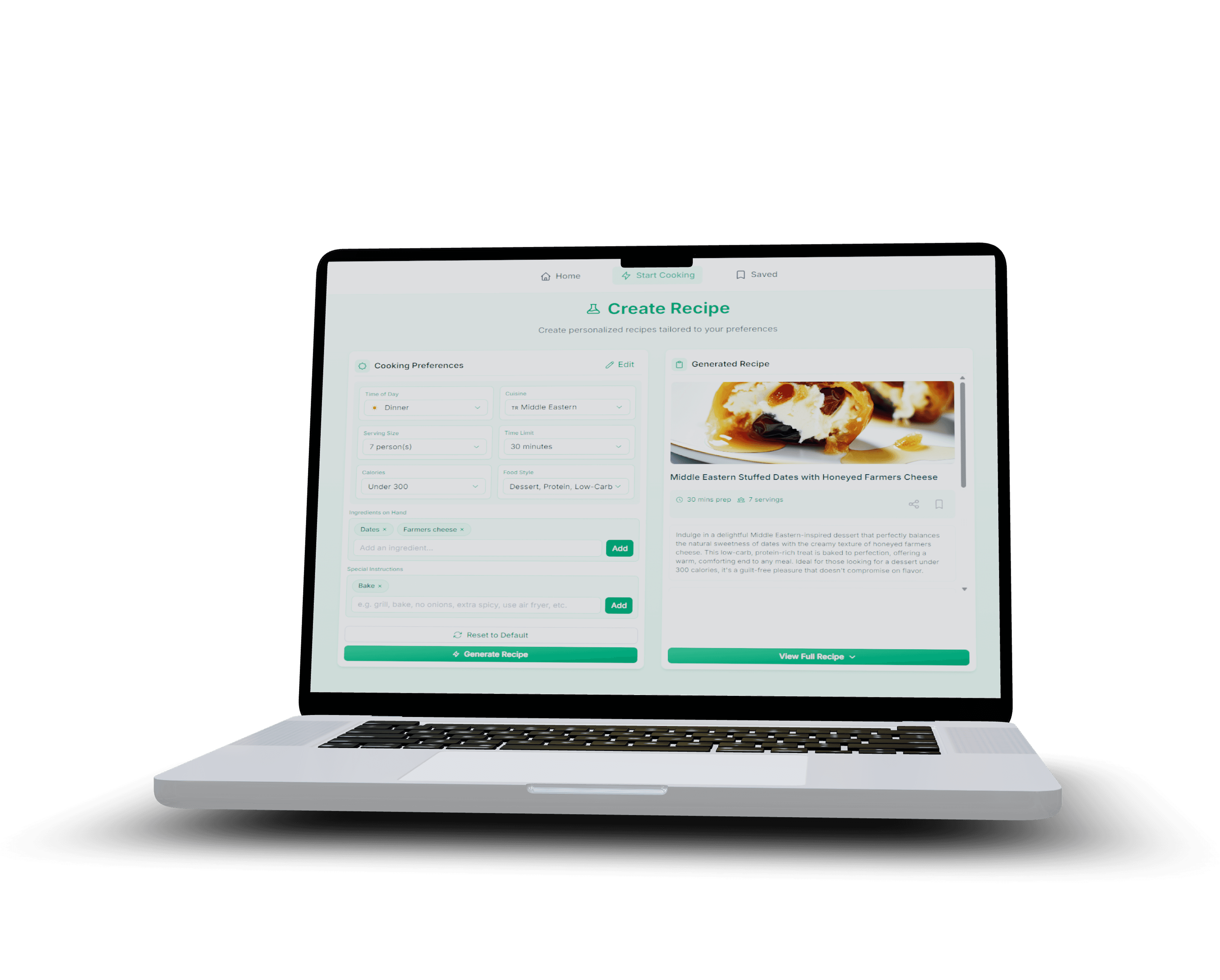 EZ Recipe Laptop Interface